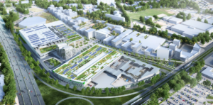 Perspective du projet urbain Grand Parilly Lyon Venissieux. © Airstudio.
